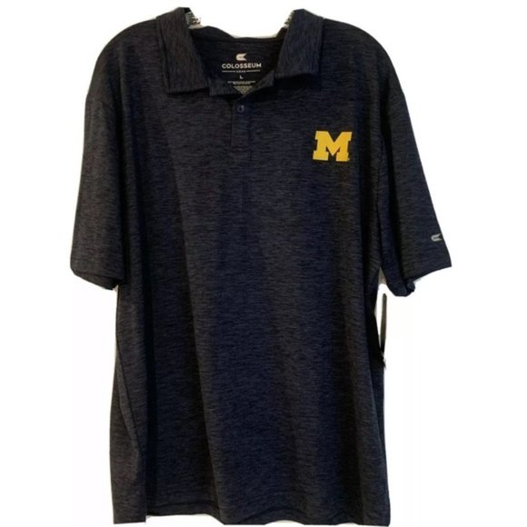 l Michigan Wolverines Logo Polo Performance Shirt men’s Large New - Picture 1 of 10